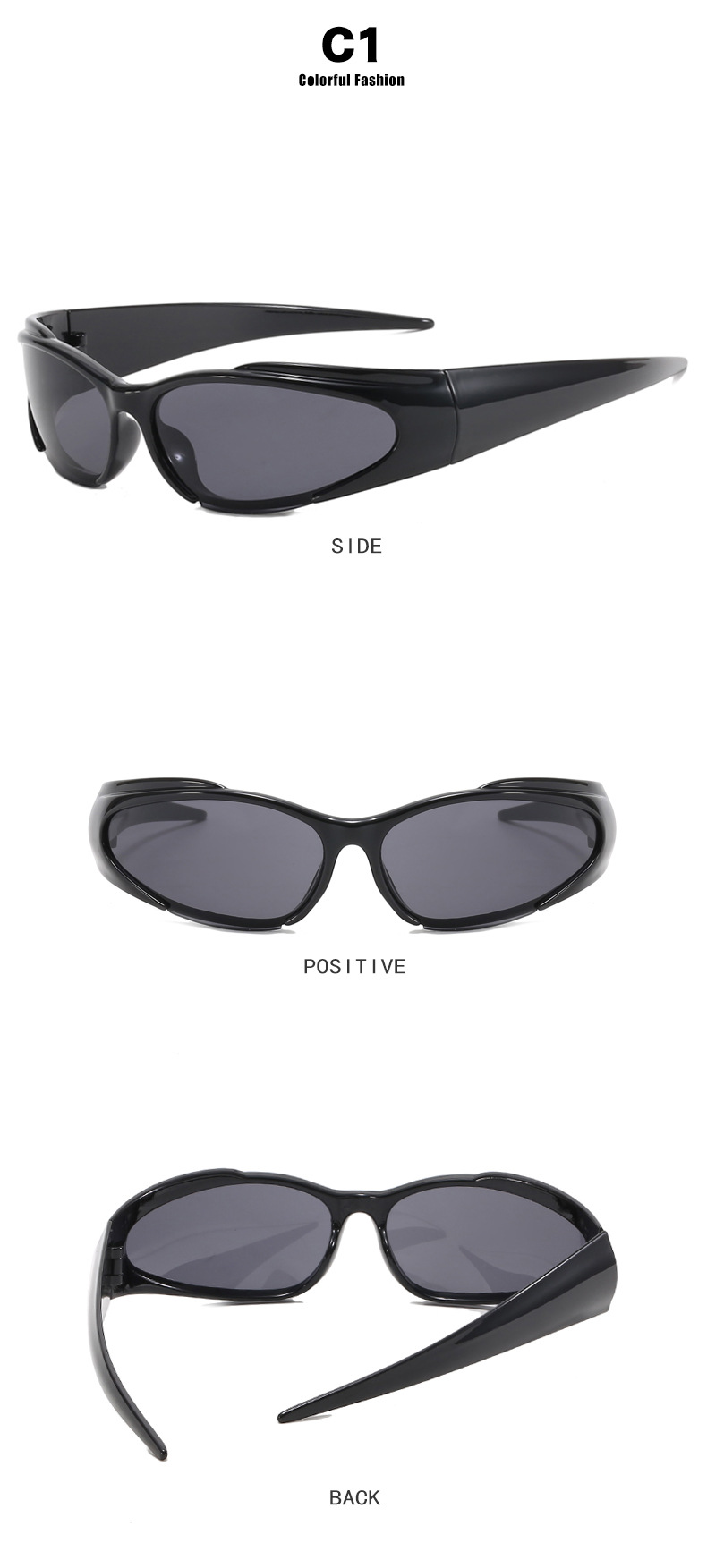 Hip-hop Exaggerated Punk Color Block Ac Special-shaped Mirror Full Frame Women's Sunglasses display picture 2