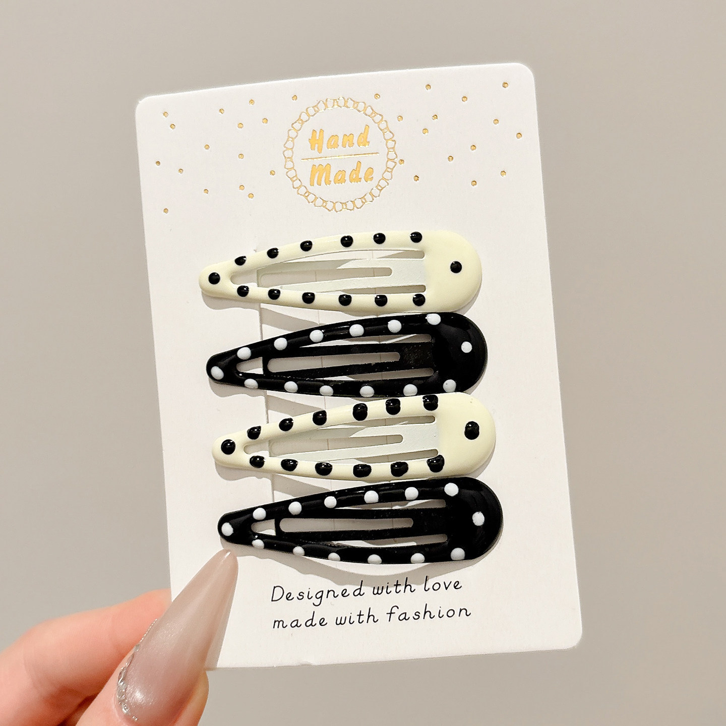 2#흑백 도트 물방울 - 5cm