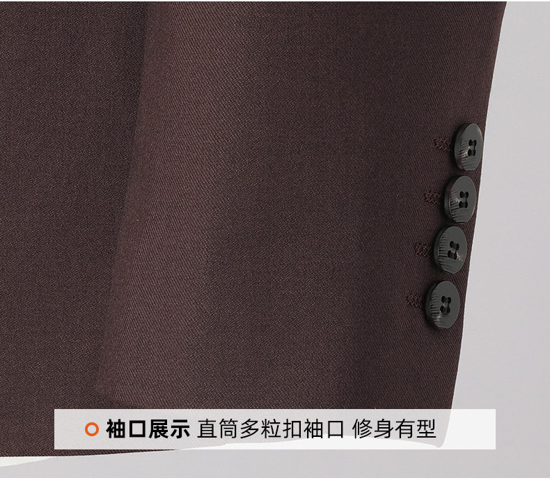 Bộ vest nam pha len dáng ôm, áo vest một hàng cúc cổ bẻ phẳng, quần xẻ tà sau giữa — Màu nâu Mocha chi tiết 24