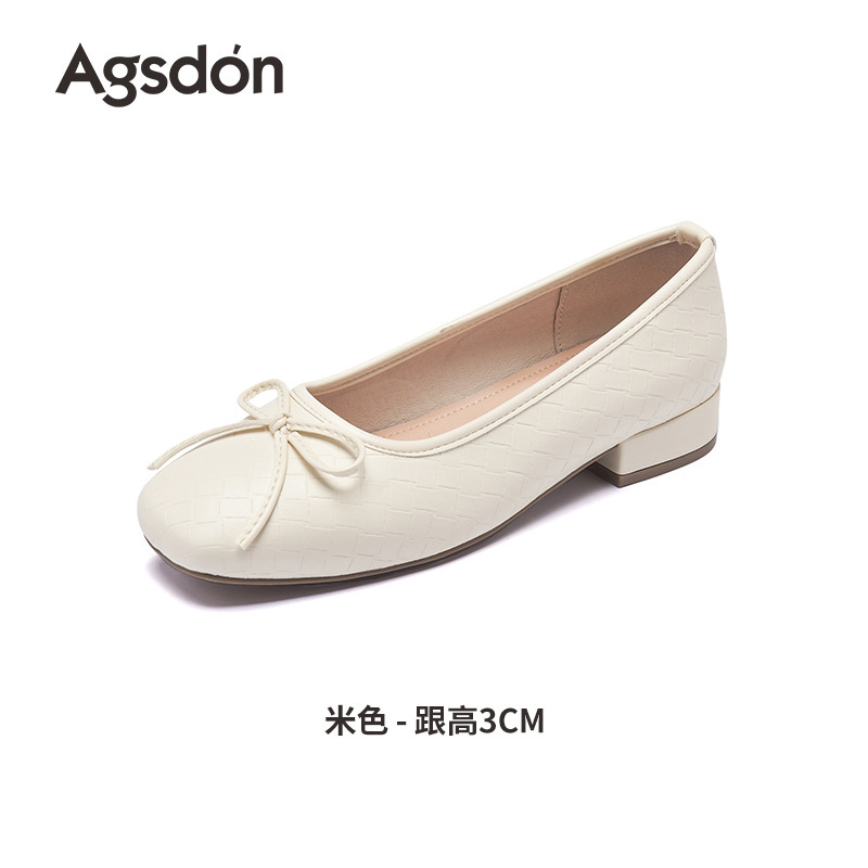 奥古狮登粗跟单鞋女2025新款夏季浅口玛丽珍绝美配裙子法式小皮鞋|undefined
