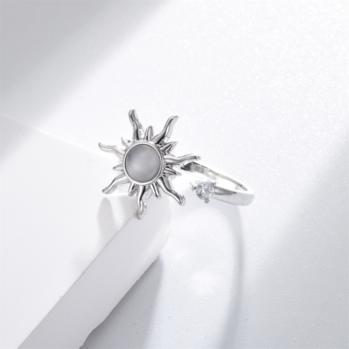 Lady Star Moon Stainless Steel Plating Open Ring 1 Piece