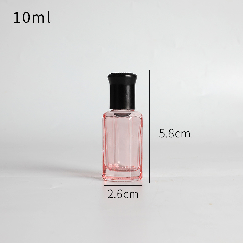 Botella de bola de rodillo de 10ml botella de perfume de aceite esencial de vidrio engrosado colorido sub-botella de viaje pequeña botella vacía botella de cuentas de muestra de masaje