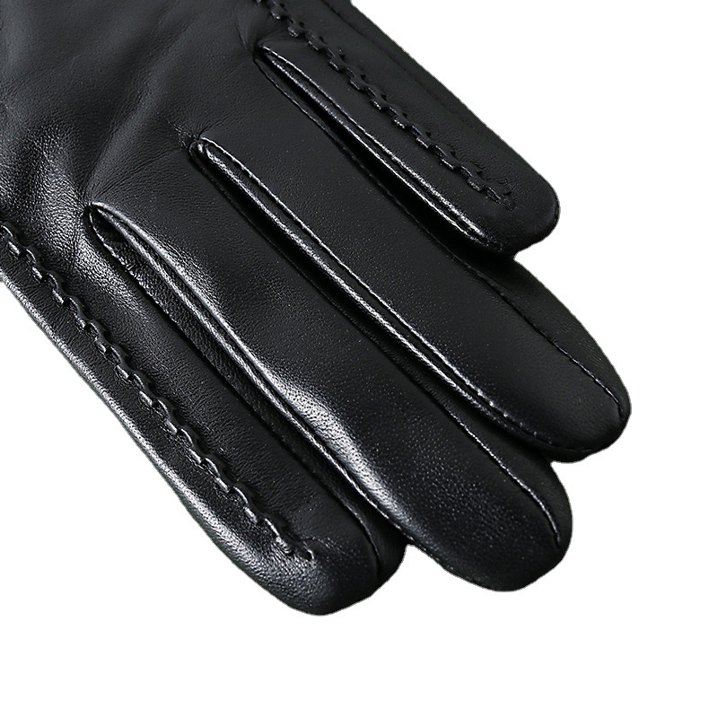 新款真皮手套女式冬季保暖羊皮触屏加绒加厚驾驶开车薄款时尚短款