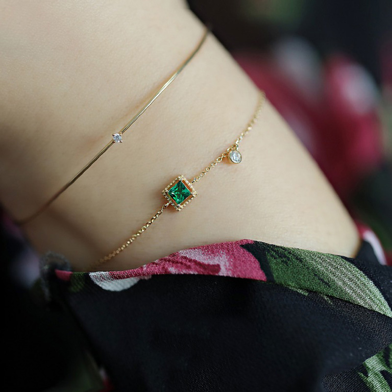 1 Piece 925 Sterling Silver Solid Color Zircon 925 Sterling Silver Cable Chain Bracelets display picture 7