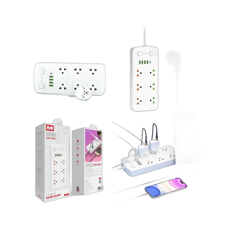 Transfronterizo multi-funcional inteligente enchufe PD Puerto + 4USB hogar poroso socket de alta potencia Placa de cableado