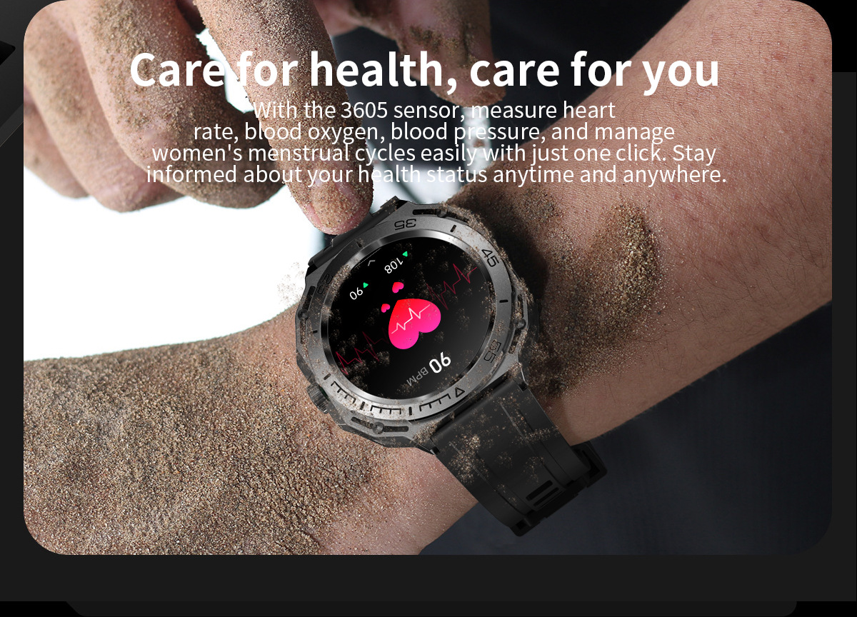 NX18 Smart Watch 1,39 tum Bluetooth ringer hjärtfrekvens blod_voghion.com