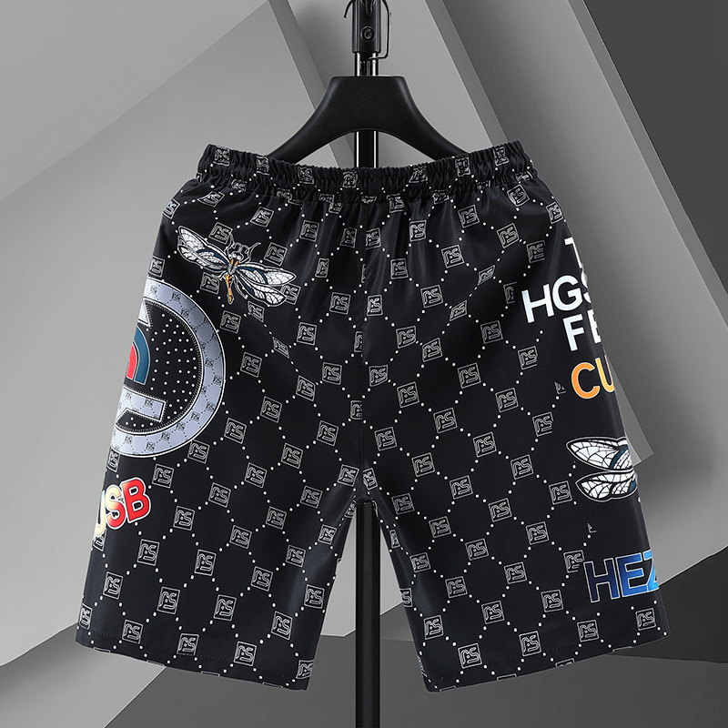 Men's Lightweight Quick-Dry Polyester Beach Shorts Casual Summer Striped Design Swimming Vacation Drawstring Waist_voghion.com