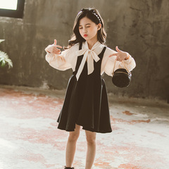 Children's Butterfly Bow Belt Dress Set for Middle Kids - Trendy and Stylish - Spring and Autumn Collection 2024 - Korean Version