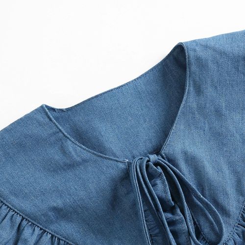 Korea Dongmen autumn new fashion temperament doll collar fake collar ruffled lace shawl denim fake collar
