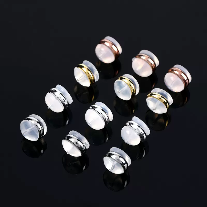 DIY 时尚18K金围圈圆形耳迫耳堵耳钉透明防滑防敏耳塞饰品配件