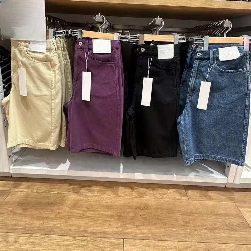 Women's Denim Style Bermuda Shorts/Washed Products Straight Pants Women 2025 Spring and Summer New E476946
