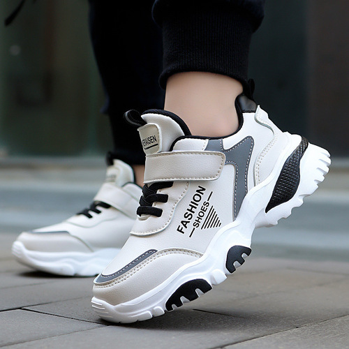 Best-selling children's shoes 6-12 years old, new girls' dad shoes, leather surface breathable, unisex children's versatile sports shoes
