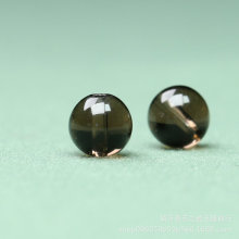 两颗价。天然茶晶6/8/10mm圆珠散珠隔珠手工diy手链项链串珠配饰