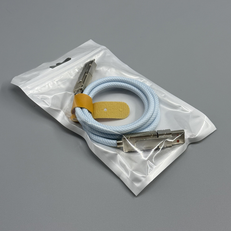 锌合金四合一编织充电线Type-C/lightning二合一数据线加粗pd65W|undefined