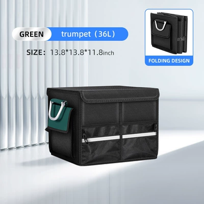 Car storage bag/box, Car trunk storage box - small-size-353530-capacity-36l-pine-green