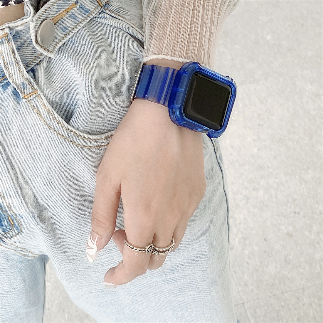 40g Weight iPhone Applicable Brands Watch Strap Classification tpu Material Solid Color Pattern Simple Style Style Simple Style Solid Color IPhone Watch Strap 7