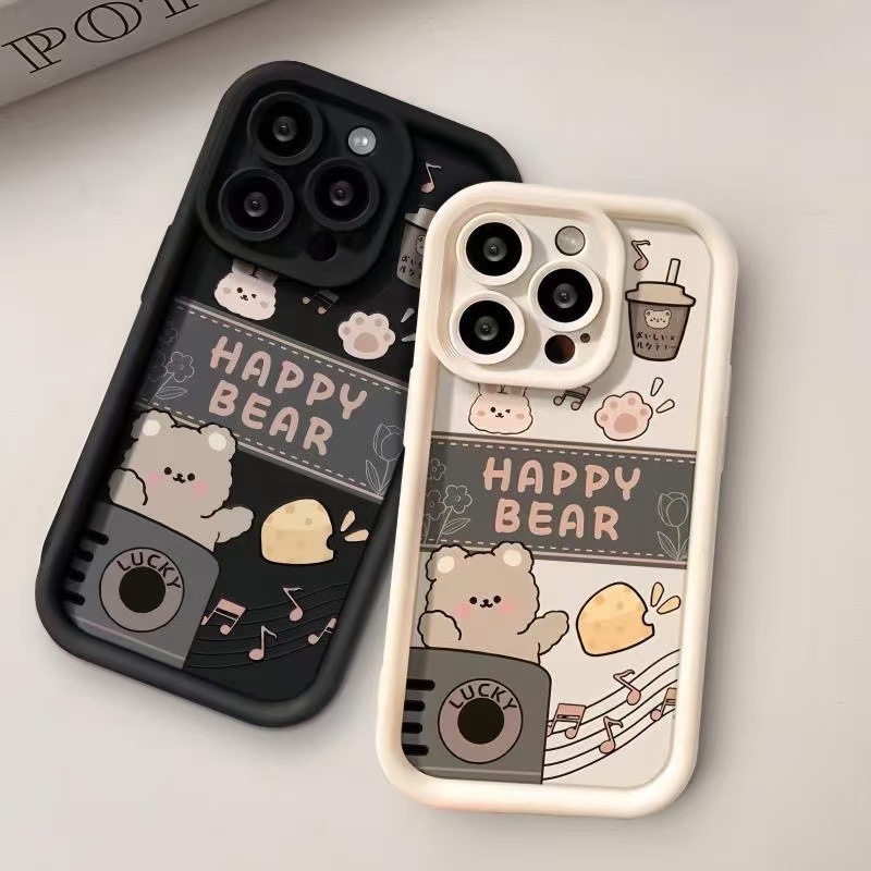 Music Bear para iphone16promax funda para teléfono móvil Apple 15 anti-caída 14 Japón y Corea del Sur 13 lindo 12 nuevo