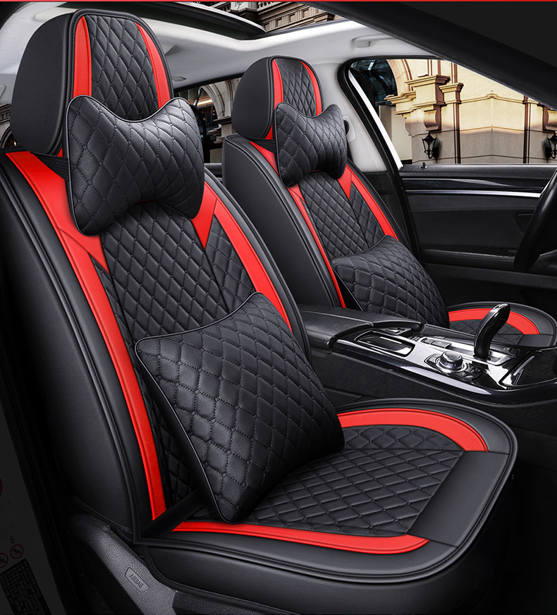 Car Seat Cushion, Universal for All Seasons, Fully Enclosed Seat Cover, New Cartoon Internet Celebrity, Cute Full Leather Seat Cover, Seat Cushion Wholesale