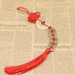 Pure copper Wudie coin Chinese knot pendant for entry and exit safety, home protection treasure, genuine copper necklace pendant, car decoration, street stall travel