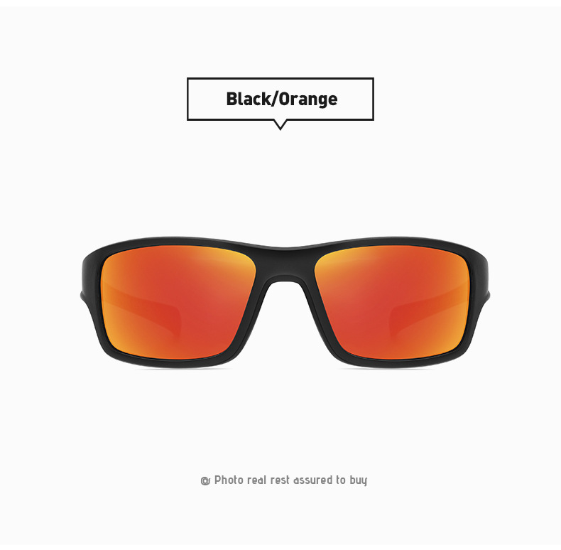 Original Design Solid Color Tac Square Full Frame Sports Sunglasses display picture 2