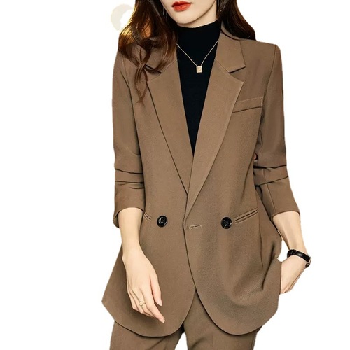Design niche quilted thickened small suit jacket for women 2022 autumn and winter new Korean style suit professional suit