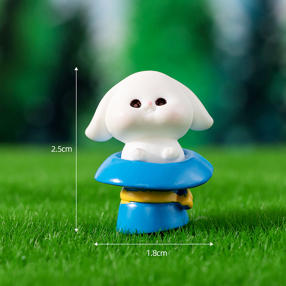 Thỏ nhỏ hoạt hình dễ thương, phụ kiện resin trang trí bàn DIY mini (z-CJ-120)
