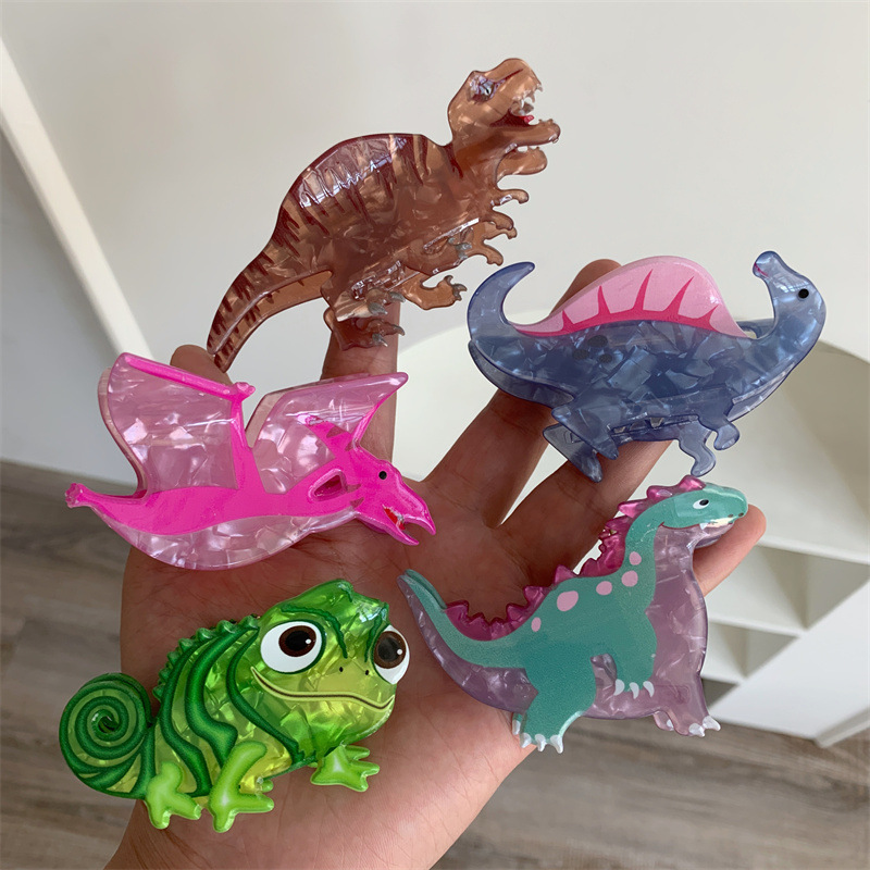 35g Weight Hair Claws Hair Accessories Type 1 Piece Quantity Holiday, Party Occasion Arylic Material Dinosaur Pattern Women's Gender Cute Style Cute Little Dinosaur Acrylic Small Jaw Clip Cute Personality Sweet Niche Hair Claw Hairpin Hair Ornaments New 1