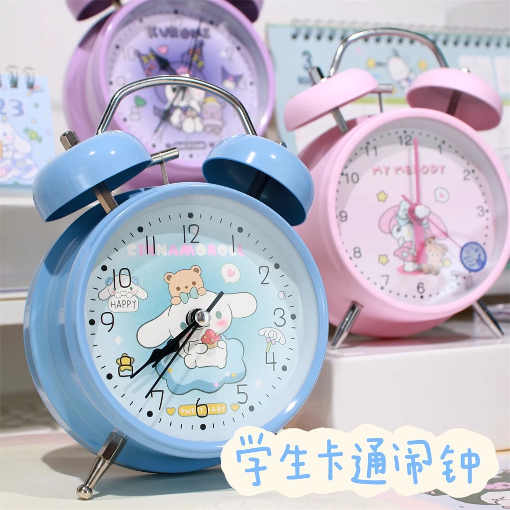 Reloj despertador fuerte con luz nocturna y temporizador de 12 horas, reloj de metal para estudiantes/niños, tiempo de escritorio