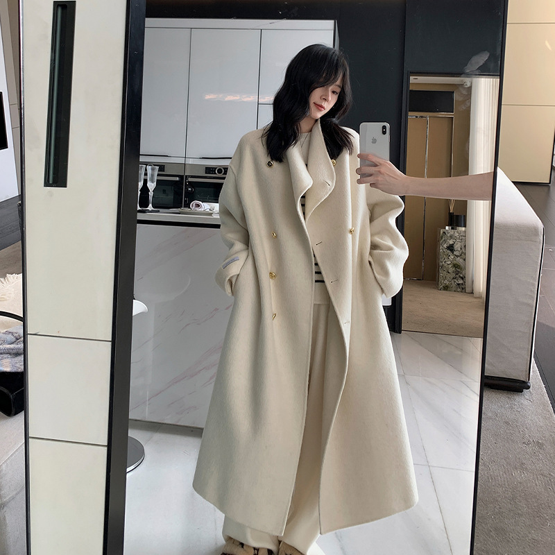 2025 Autumn and Winter New Fashion High-End Slim-Fit and Height-Enhancing Korean-Style Versatile Coat for Women, Double-Sided Cashmere