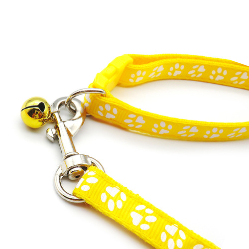 Dog paw print leash, dog leash collar set, cartoon print, dog collar, cat leash