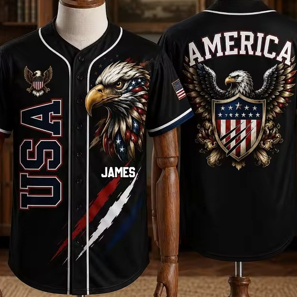 2026 Inspiring Our Future_250Th Anniversary of the Founding of the United States_Personalized Baseball Shirt with Loose Fit and Turn-Down Collar