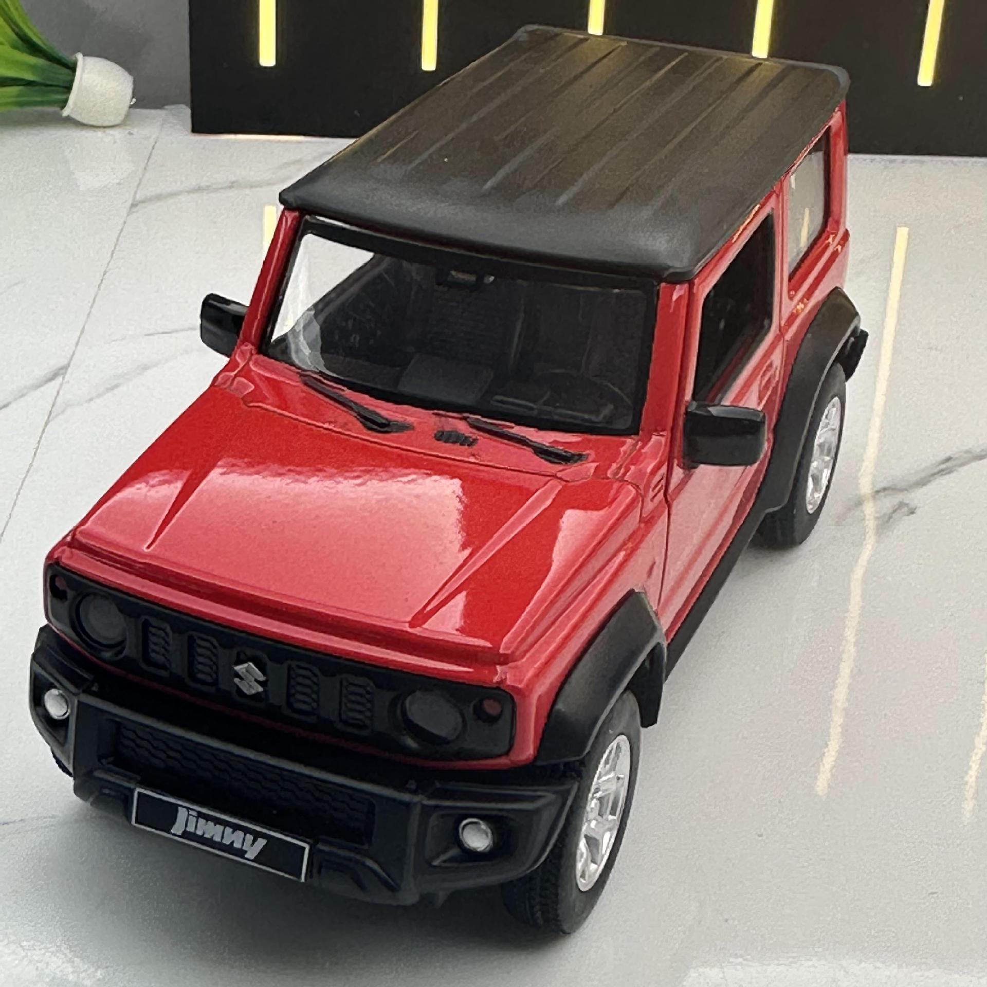 Caipo modelo de coche de aleación 1: 26 Suzuki Jimny vehículo todoterreno 2 Puerta Abierta sonido y luz Tire hacia atrás modelo de coche de juguete adornos