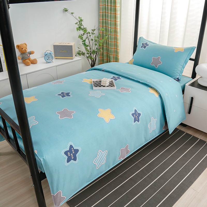 Juego de algodón de tres piezas para dormitorio de estudiantes, juego de seis piezas de algodón puro, funda de edredón, litera, kit de dormitorio, compra al por mayor