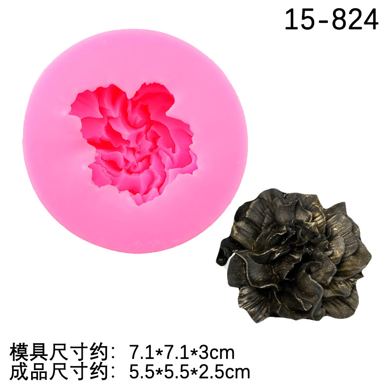 Molde de pegamento de clavel de flores tridimensional, margarita pequeña esmerilada, flor de crisantemo de cristal, molde de silicona, decoración de chocolate