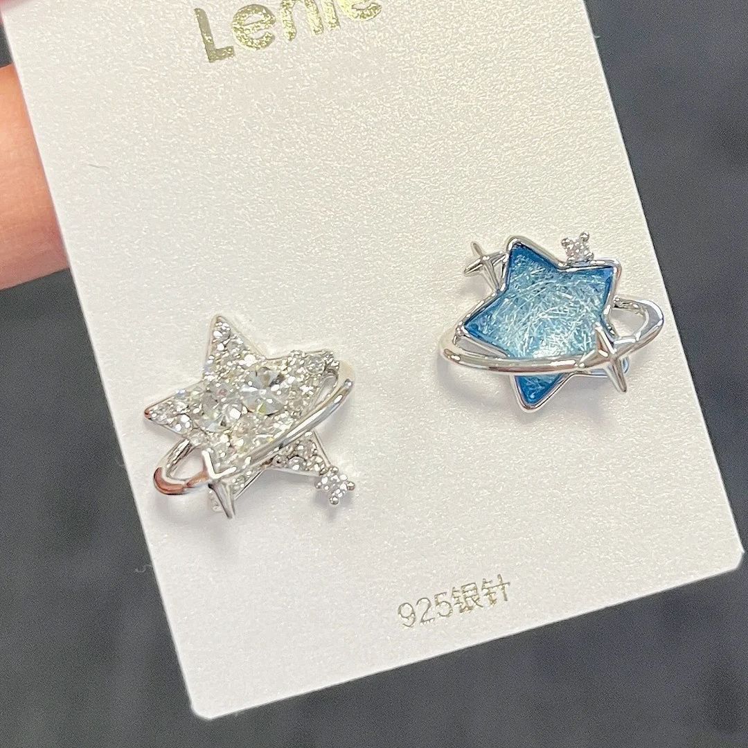 ニッチなデザインの高級ブルーバタフライパールイヤリング、女性用、2025年夏の新作人気ファッションイヤリング