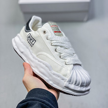 莆田三原康裕MMY帆布鞋溶解风雪糕底女板鞋贝壳头增高厚底老爹鞋