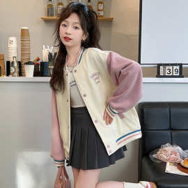 春秋季女童外套童装儿童女孩休闲外穿上衣棒球服刺绣潮流代发跨境