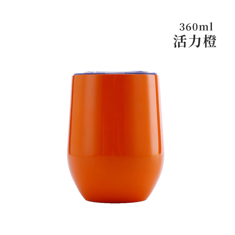 Taza de cáscara de huevo de 12oz transfronteriza regalo de doble capa de acero inoxidable copa de vino tinto taza de vientre grande aislamiento al vacío en forma de U swig pollo