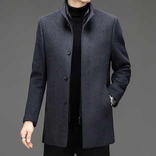 Counter Double-Sided Cashmere Coat Men's Winter Collar Casual Dad's Thickened Down Liner Wool Coat
