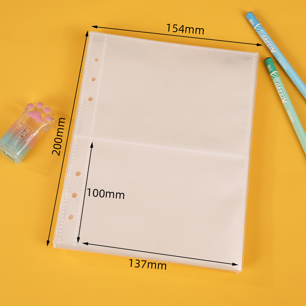 A5A6グリッターリーフリングバインダー、透明カードブック、ジッパー付きリーフリング手帳、ロゴ・パターン印刷カードアルバム収納ブック