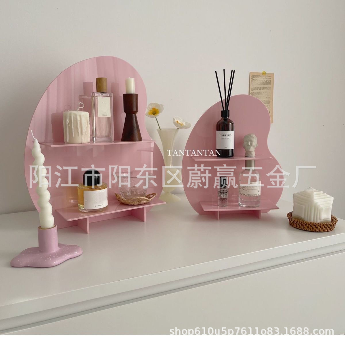 INS acrílico escritorio Bean almacenamiento rack Navidad aromaterapia cosméticos almacenamiento decoración Corea del Sur chic Decoración