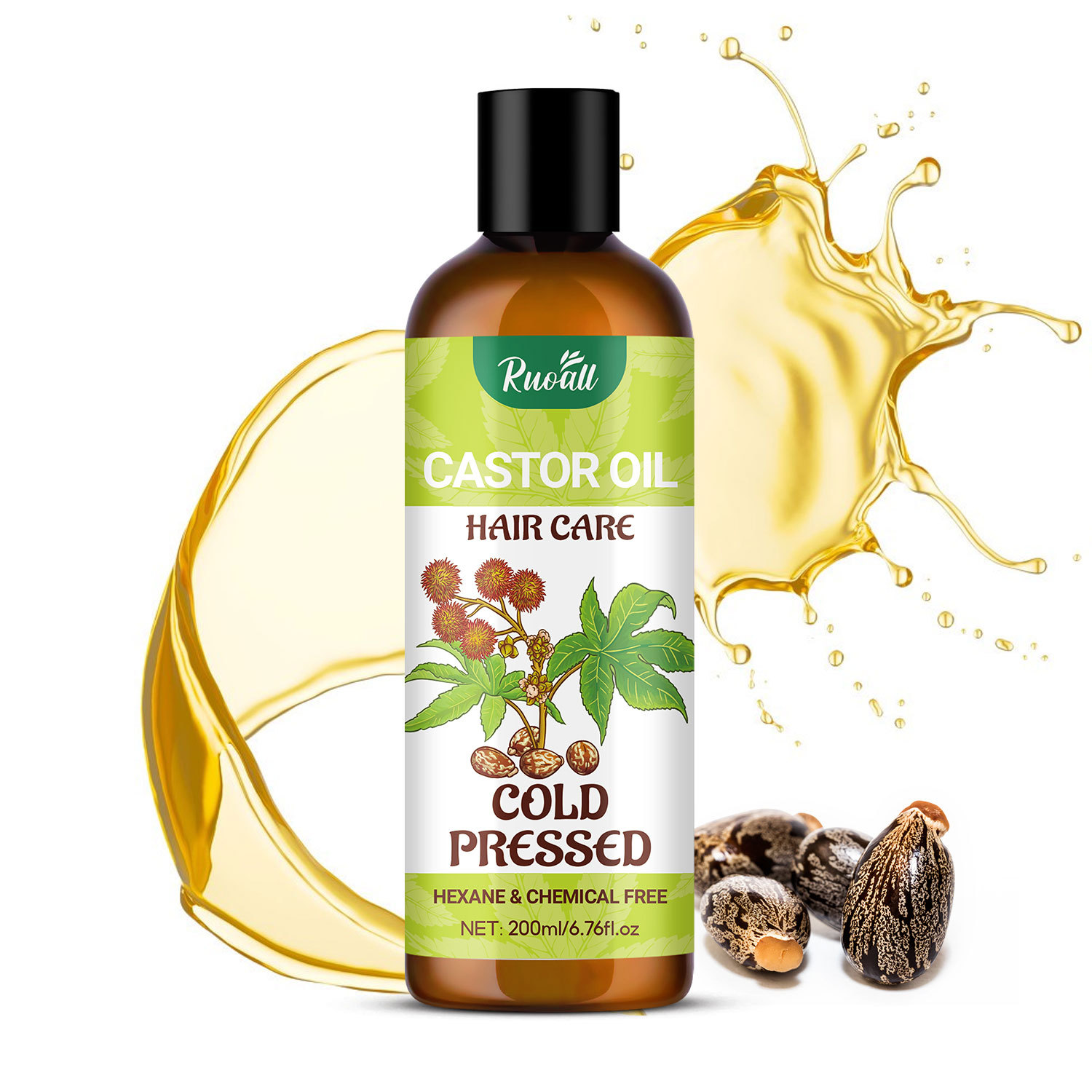 RUOALL 越境輸出専用 200ml ヘアケア ヒマシ油