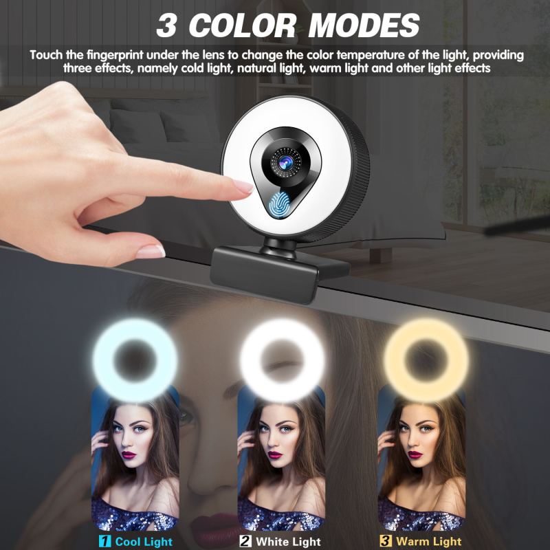 4kプライベートモデル美顔オートフォーカス1080pコンピュータカメラhdタッチUSB生放送webcam2k補光|undefined