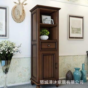 American Style Country Vintage Wine Cabinet Solid Wood Furniture Living Room TV Corner Cabinet Wine Bottle Storage Cabinet