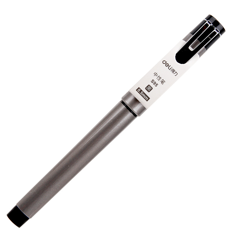 Bolígrafo de gel Deli S95/S96/A12-10/A12-07 de 0.5/0.7 mm con tinta negra, bolígrafo para firmas.