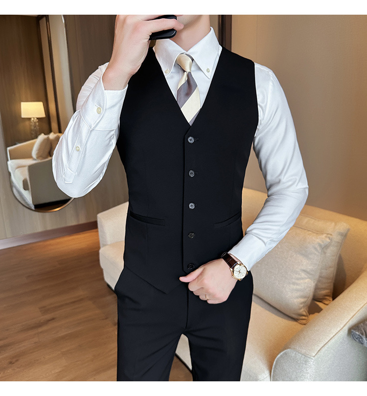 Venta directa de fábrica modelos de primavera y otoño versión coreana del chaleco de traje de hombre delgado de negocios casual de los hombres chaleco de traje profesional chaleco