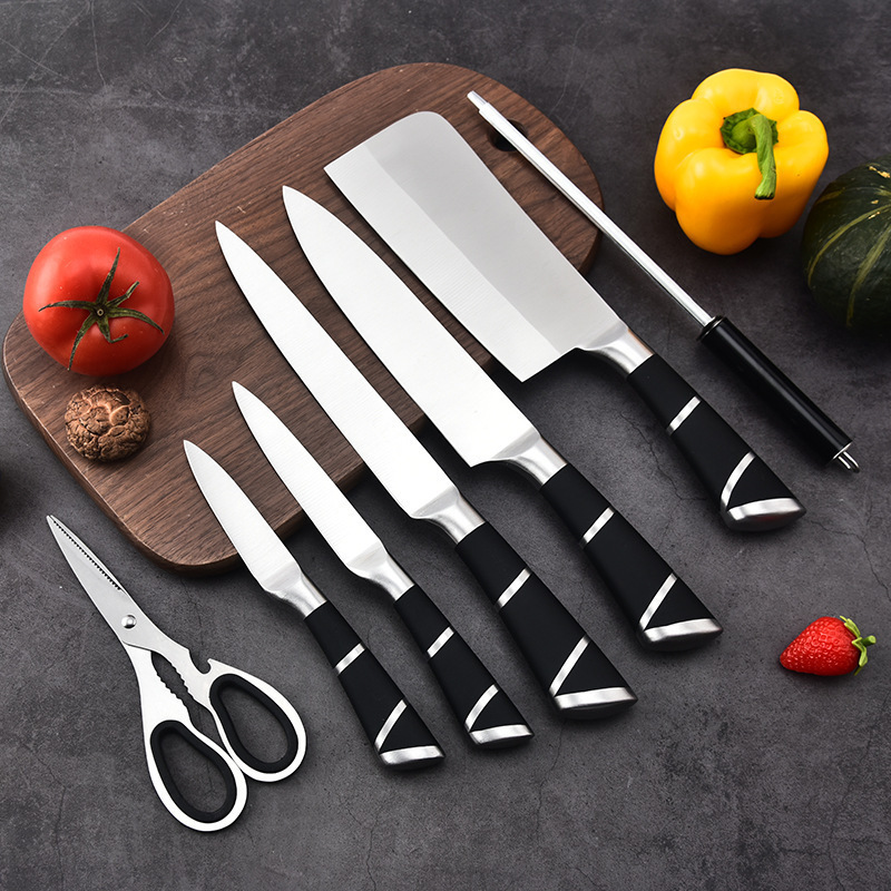 Comercio exterior en stock de acero inoxidable mango hueco cuchillo de regalo conjunto de ocho piezas cuchillo conjunto traje de cocina del hogar cuchillo de cocina cuchillo rebanador