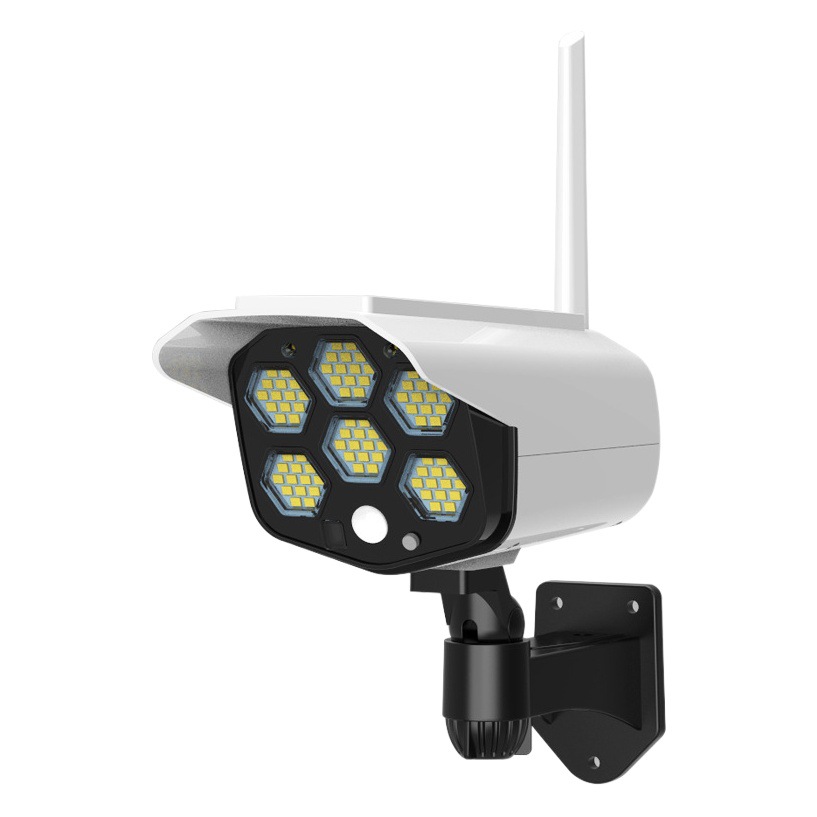 Solar al aire libre de simulación de monitoreo súper brillante cámara de inducción del cuerpo humano patio del hogar iluminación de emergencia anti-ladrón Luz