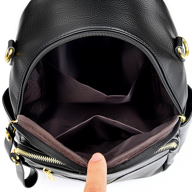 Wear-resistant polyurethane backpack, universal capacious shoulder bag for leisure for traveling, 2023 collection
