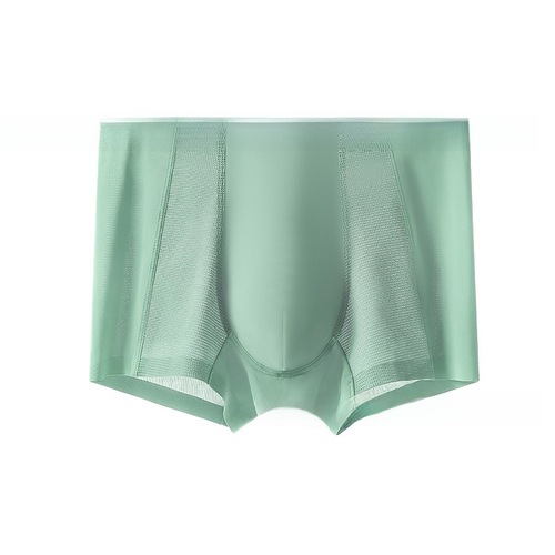 X5【Selected High-Quality】Live Streaming Summer Thin Air Conditioner Men's Underpants Men Seamless Ice Silk Straight Shorts Head